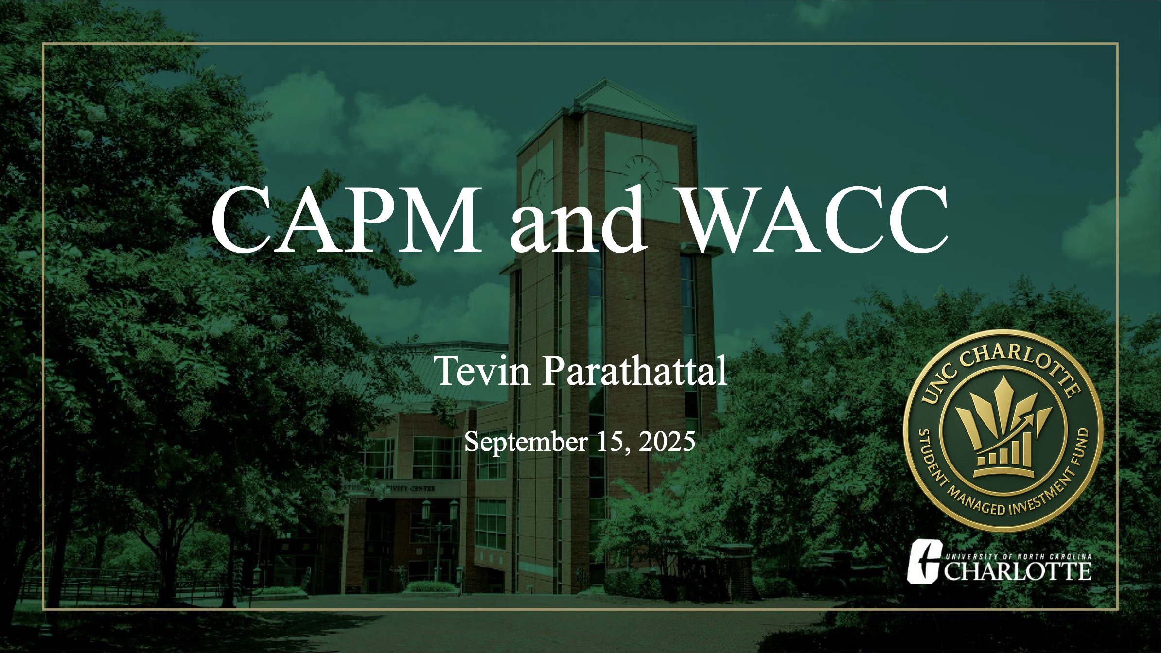 CAPM and WACC - September 15, 2025