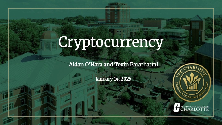 Cryptocurrency presentation title slide from January 14, 2025