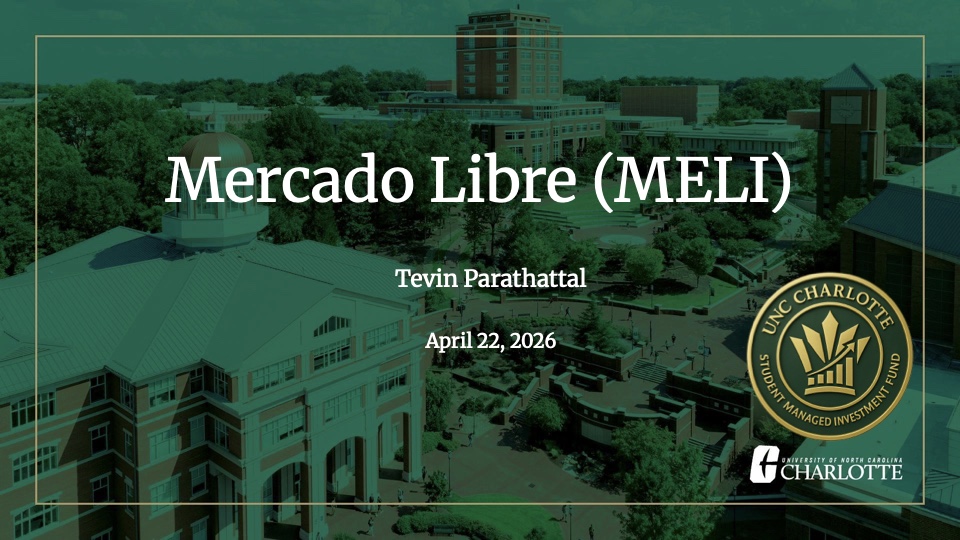 Mercado Libre analysis title slide from April 22, 2026